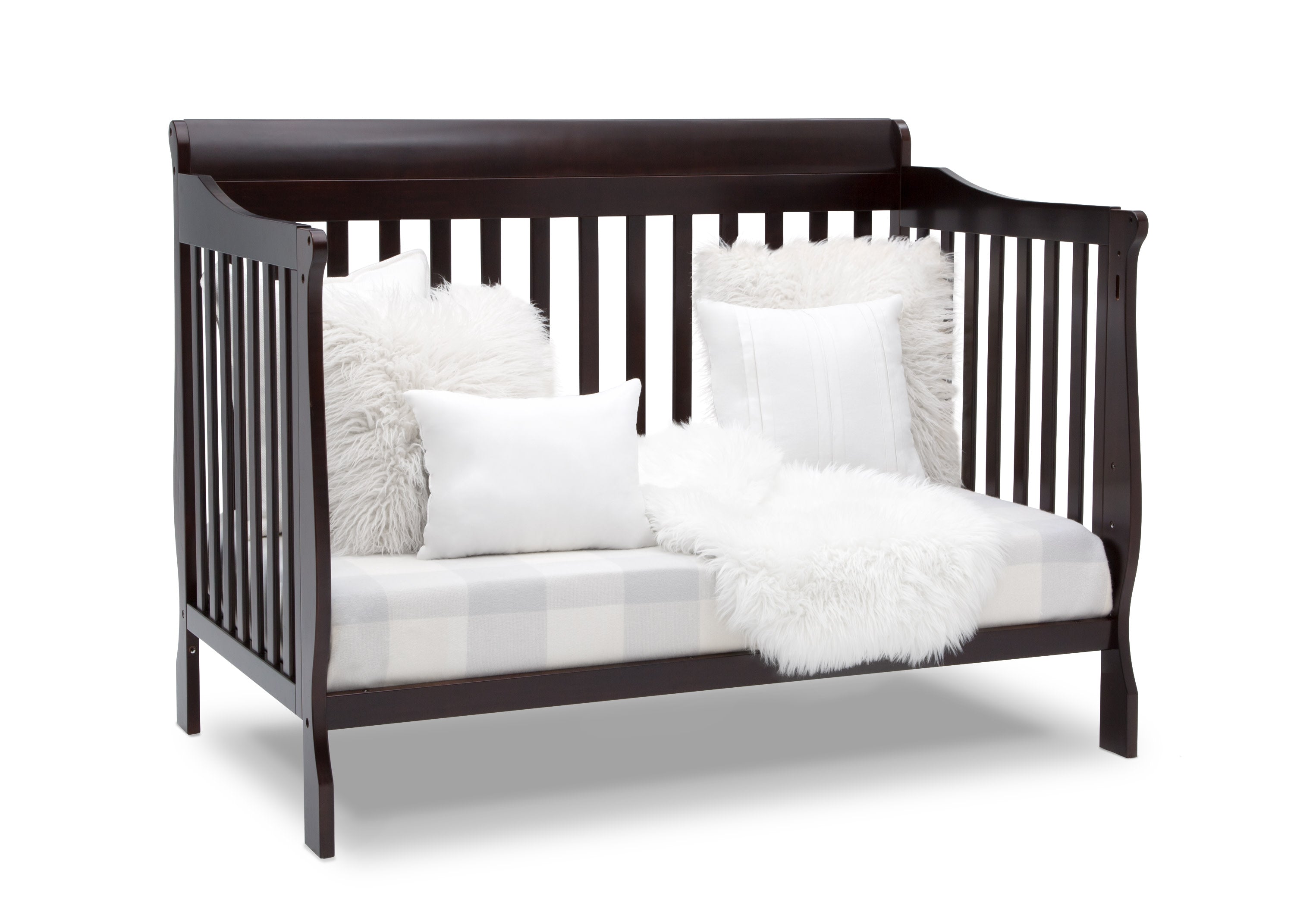 6-in-1 Convertible Baby Crib with Toddler Bed Conversion - Canton White Nursery Furniture for Newborn to Teen - Perfect for Small Spaces & Modern Nurseries