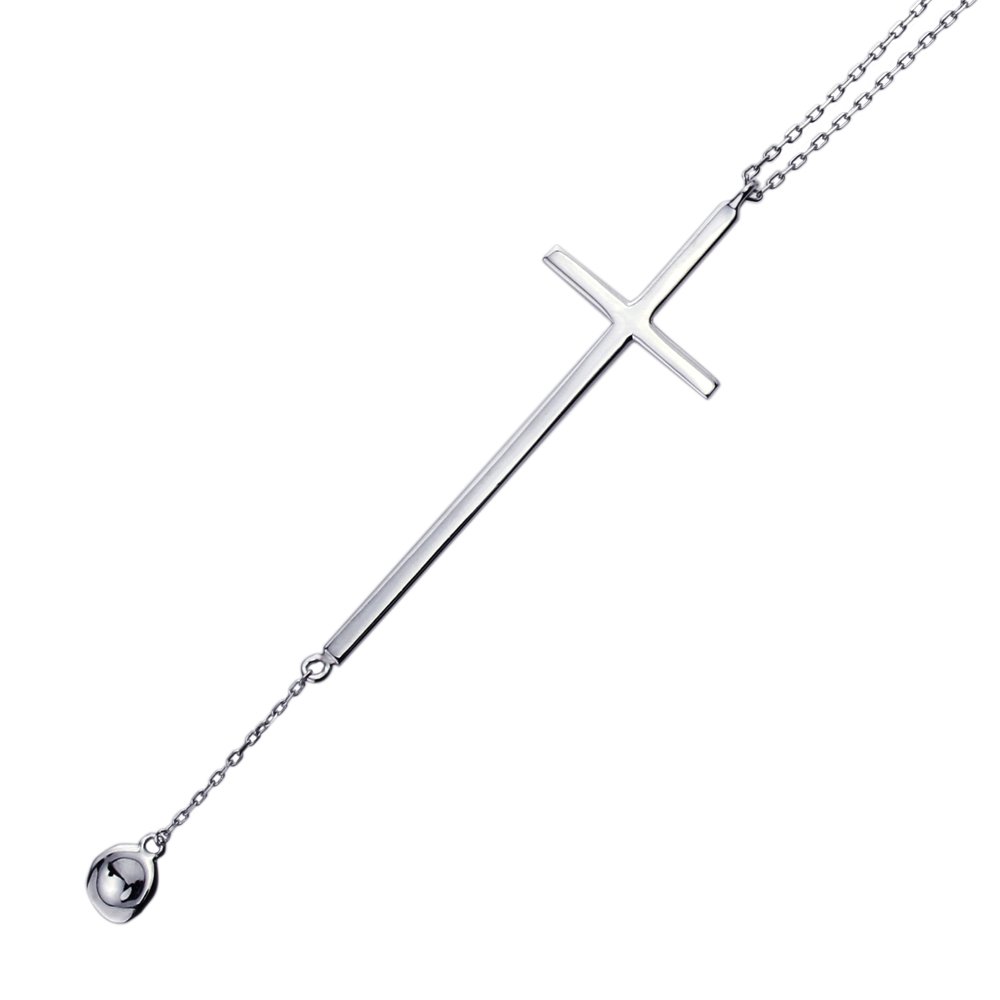 14K Gold High Polish Plain Cross Faith Circle Charm Dangle Pendant Necklace - Yellow Gold or White Gold - Perfect for Religious Gifts, Baptism, Confirmation & Everyday Spiritual Wear