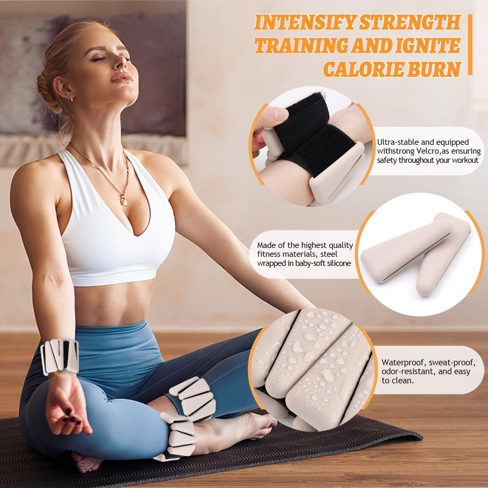 Adjustable Wrist & Ankle Weights Set (1lb & 2lb) - Strength Training Weights for Walking, Running, Yoga, Pilates - Ideal for Home Workouts, Gym Training & Fitness Enthusiasts (Men & Women)