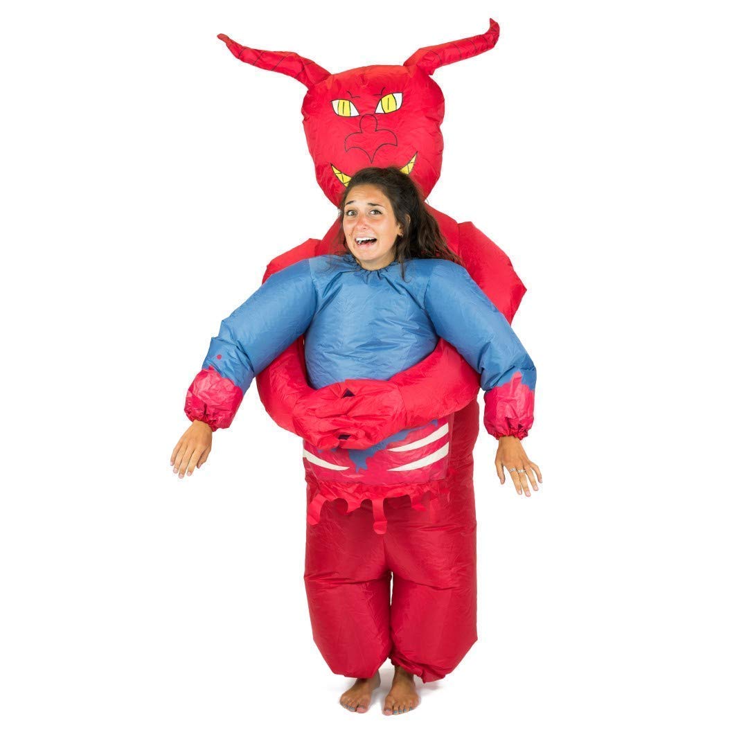 Red Devil Inflatable Halloween Costume for Adults - One Size Fits Most - Perfect for Halloween Parties, Cosplay & Scary Events