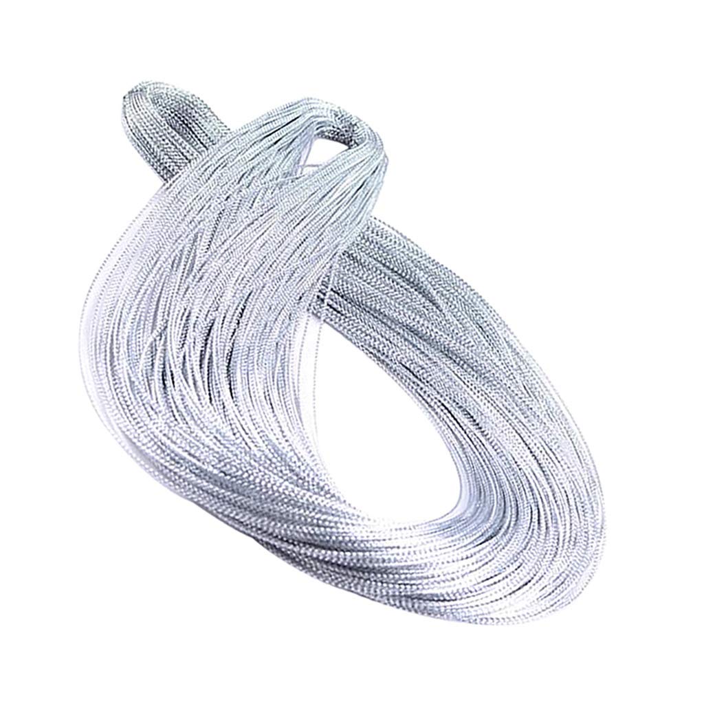 Premium Metallic Cord Jewelry Thread - Silver Tinsel String for DIY Jewelry Making, Bracelets, Necklaces & Craft Accessories - Perfect for Beading, Embroidery & Decorative Projects