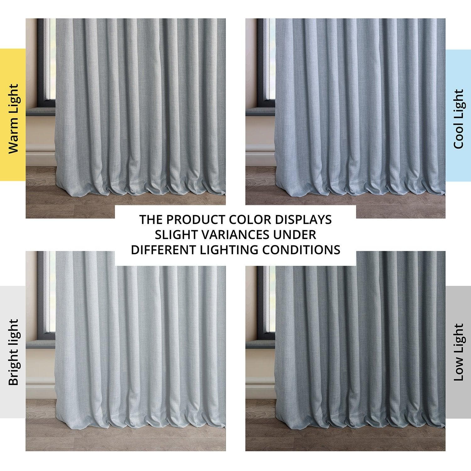 Heather Grey Extra Wide Textured Faux Linen Blackout Curtains for Bedroom & Living Room - Noise Reducing & Thermal Insulated Window Drapes