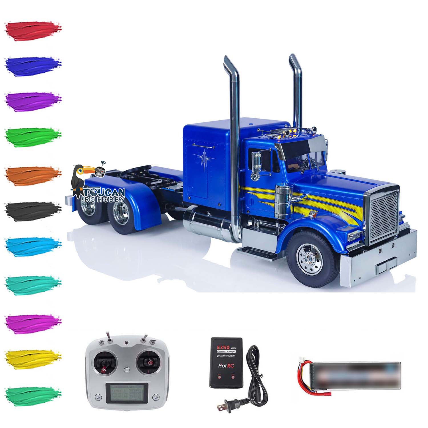 Tamiya 1/14 Scale 6x4 RC Tractor Truck RTR with Sound, Lights & 3-Speed Transmission - Ready-to-Run Remote Control Car for Adults & Hobbyists - Perfect for Racing, Off-Roading & Collecting