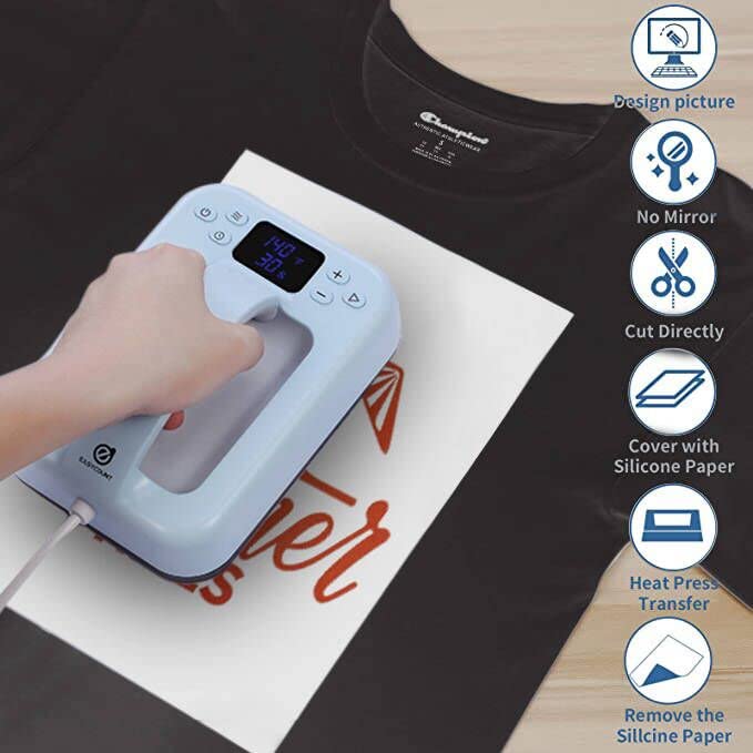 Premium Heat Transfer Paper for T-Shirts - 10 Sheets (8.5x11 Inches, Dark 6.0) - Printable HTV Vinyl for Inkjet & Laser Printers - Iron On Transfers for DIY Custom T-Shirts, Hoodies & Tote Bags - Perfect for Home Crafting & Small Business Apparel Printing