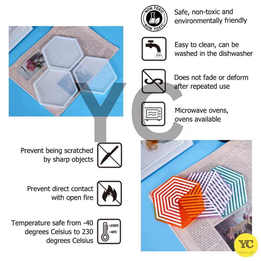 YellowCult™ 3D Resin Silicone Mold for DIY Crafts - Geometric Stripe Design for Resin Art, Soap Making, Chocolate & Candy Molds, Candle Making, Ice Cube Trays - Perfect for Home Decor, Gift Making & Creative Projects