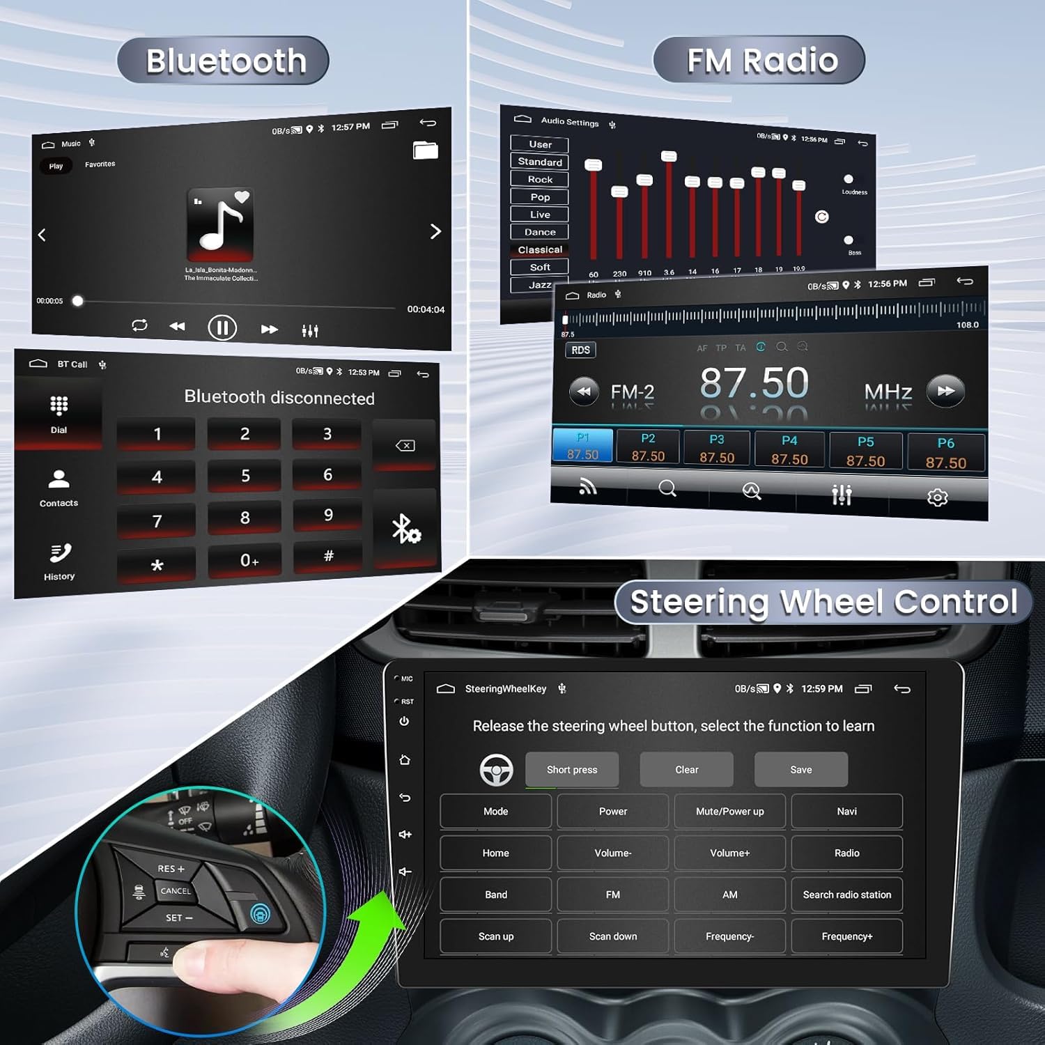 Hikity 2+64GB Android 13 Double Din Car Stereo with Wireless CarPlay & Android Auto - 9 Inch Touch Screen Bluetooth GPS WiFi FM RDS SWC Mic AHD Backup Camera Voice Control - Perfect for Car Audio Upgrade & Hands-Free Driving