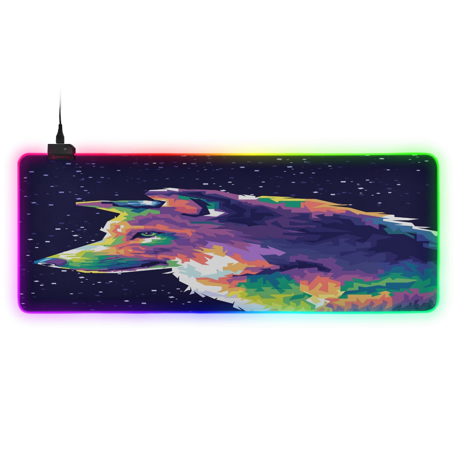 ALAZA Gaming Mouse Pad - Large 31.5 x 11.8 Inch LED Mouse Mat with 13 RGB Lighting Modes, Non-Slip Base & Smooth Cloth Surface for PC, Laptop, Office & Gaming Setup | Perfect for Esports, Work & Home Use