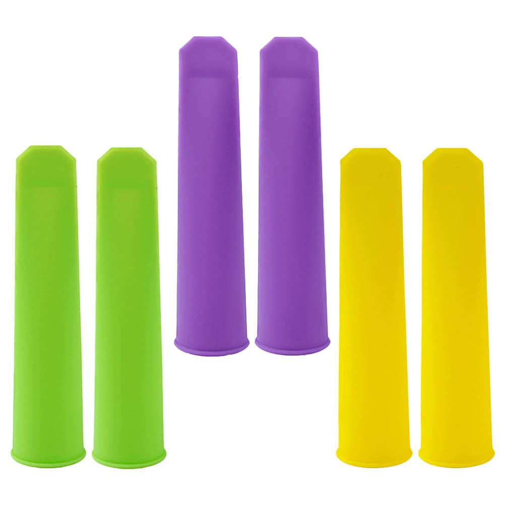 6pcs Silicone Popsicle Molds with Plastic Tray - DIY Ice Cream & Ice Pop Maker for Kids & Adults - Perfect for Summer Treats, Birthday Parties & Family Fun