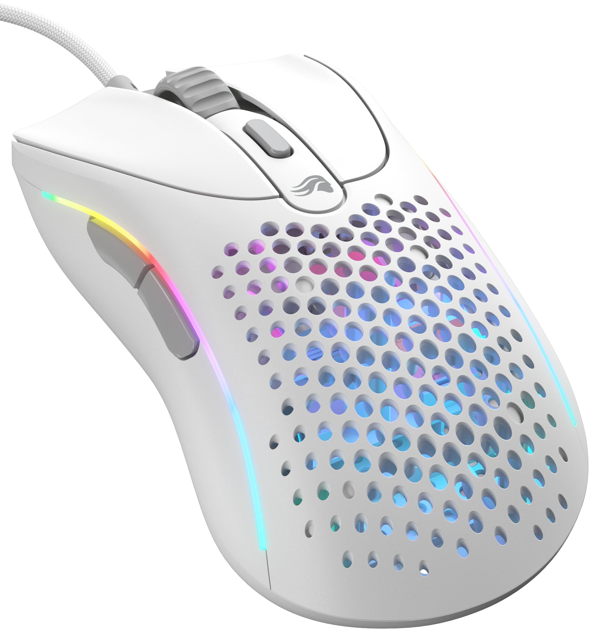Glorious Model D 2 Wired Gaming Mouse - Ergonomic, Ultra-Light 58g, 26K Optical Sensor, 6 Programmable Buttons, 80M Clicks - Perfect for FPS, MMO, MOBA Games (White) - Ideal for Competitive Gaming & Long Sessions