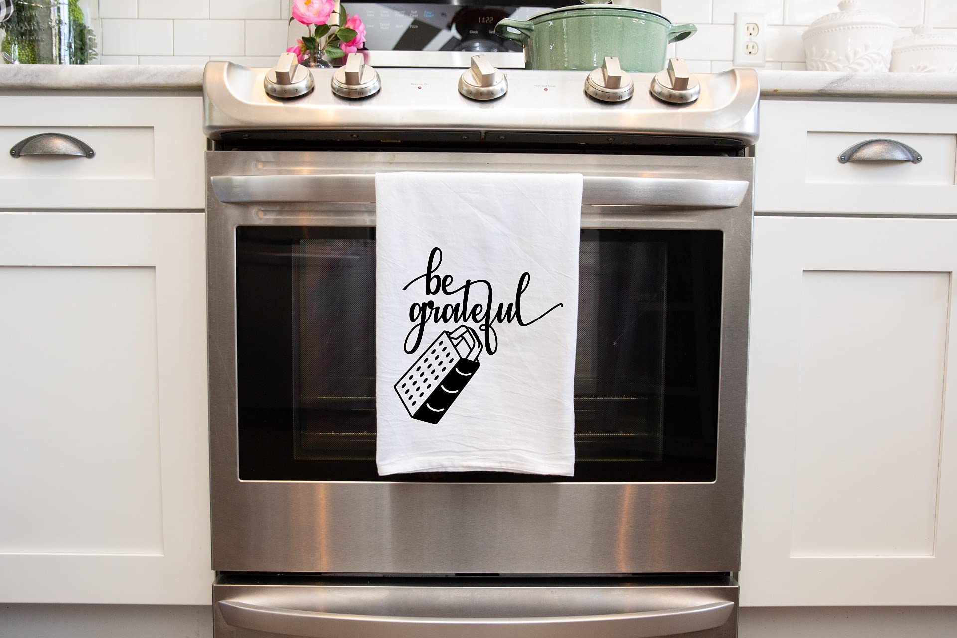 Funny Kitchen Towels Set - Cute & Decorative Dish Towels & Tea Towels (27x27 Inches, White) - Perfect Housewarming Gifts for New Home, Kitchen Decor & Hostess Gifts