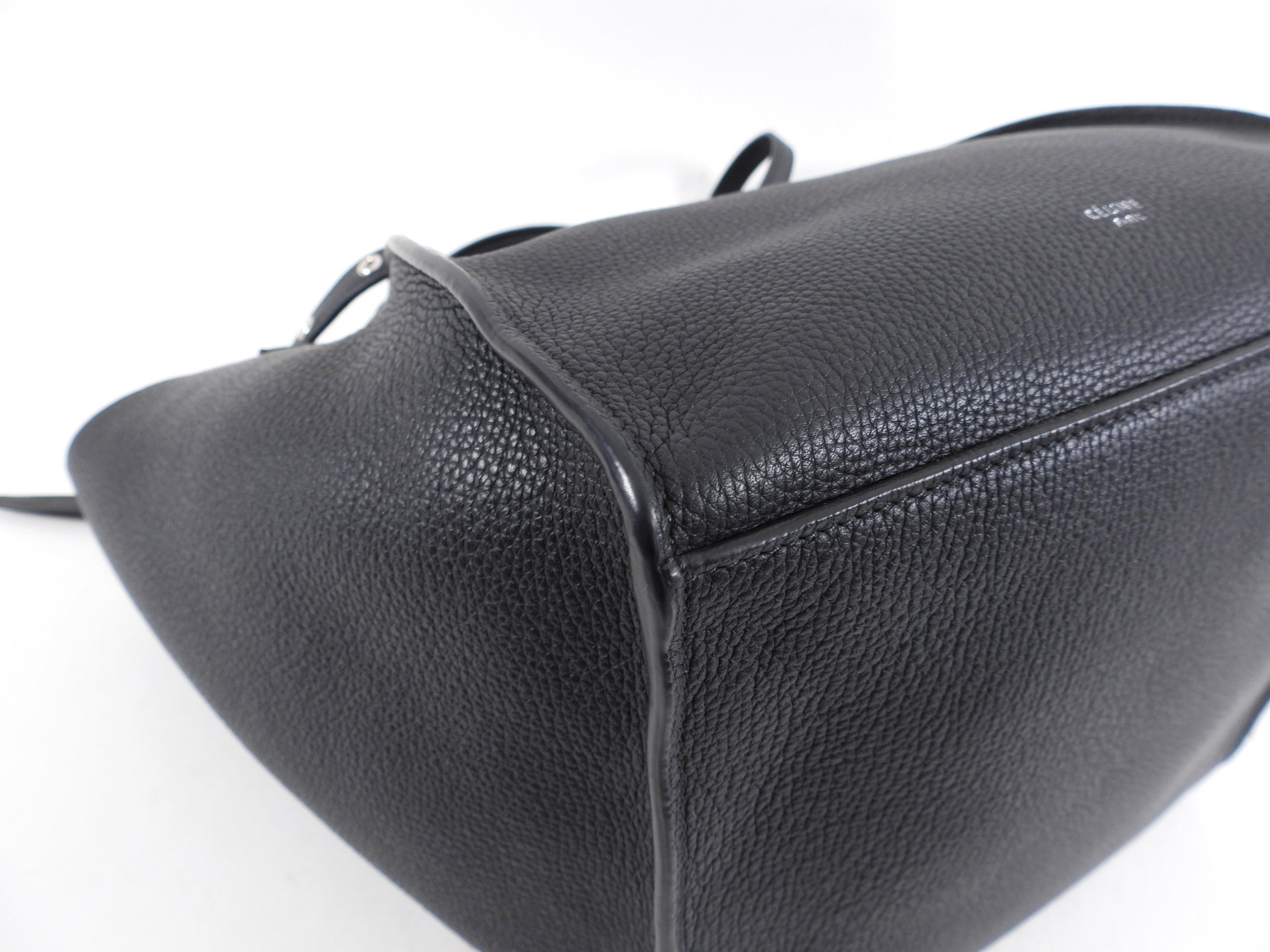 Celine Small Black Leather Tote Bag for Women - Stylish & Spacious Handbag for Work, Travel & Everyday Use