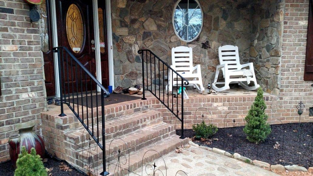 Iron X Handrail Picket #3 for Brick or Paver Steps - Durable Steel Stair Railing Support - Perfect for Outdoor Steps, Patios, and Garden Pathways