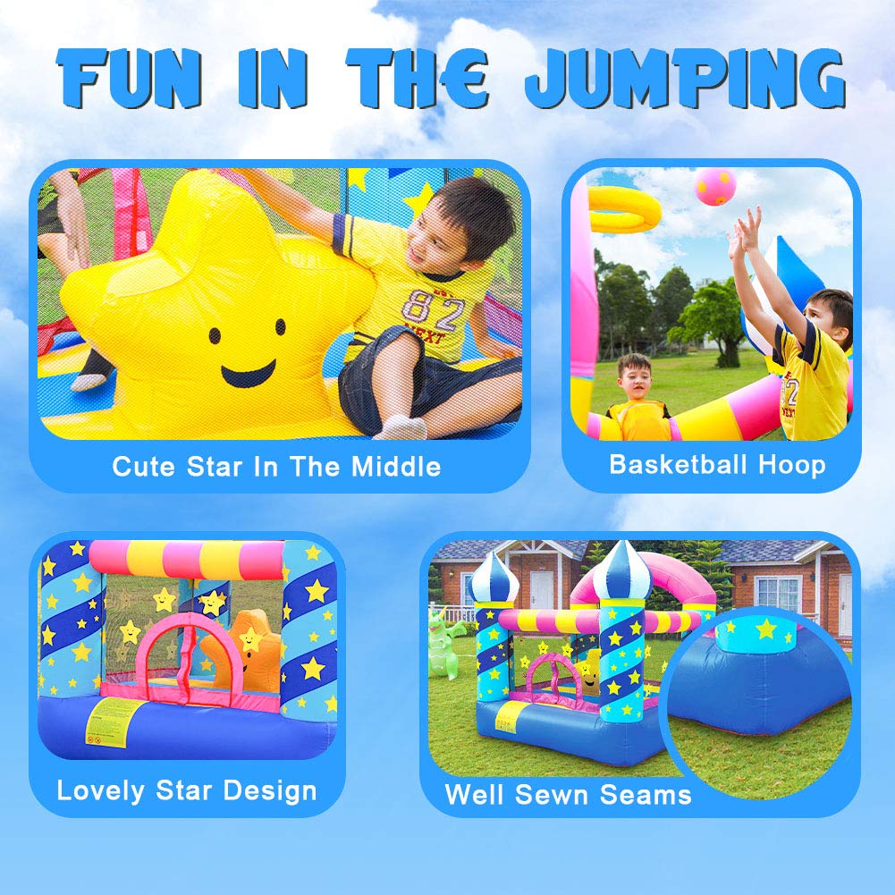 Best Inflatable Bouncer for Kids - Outdoor Bounce House with Air Blower for Birthday Parties, Backyard Play, and Summer Fun