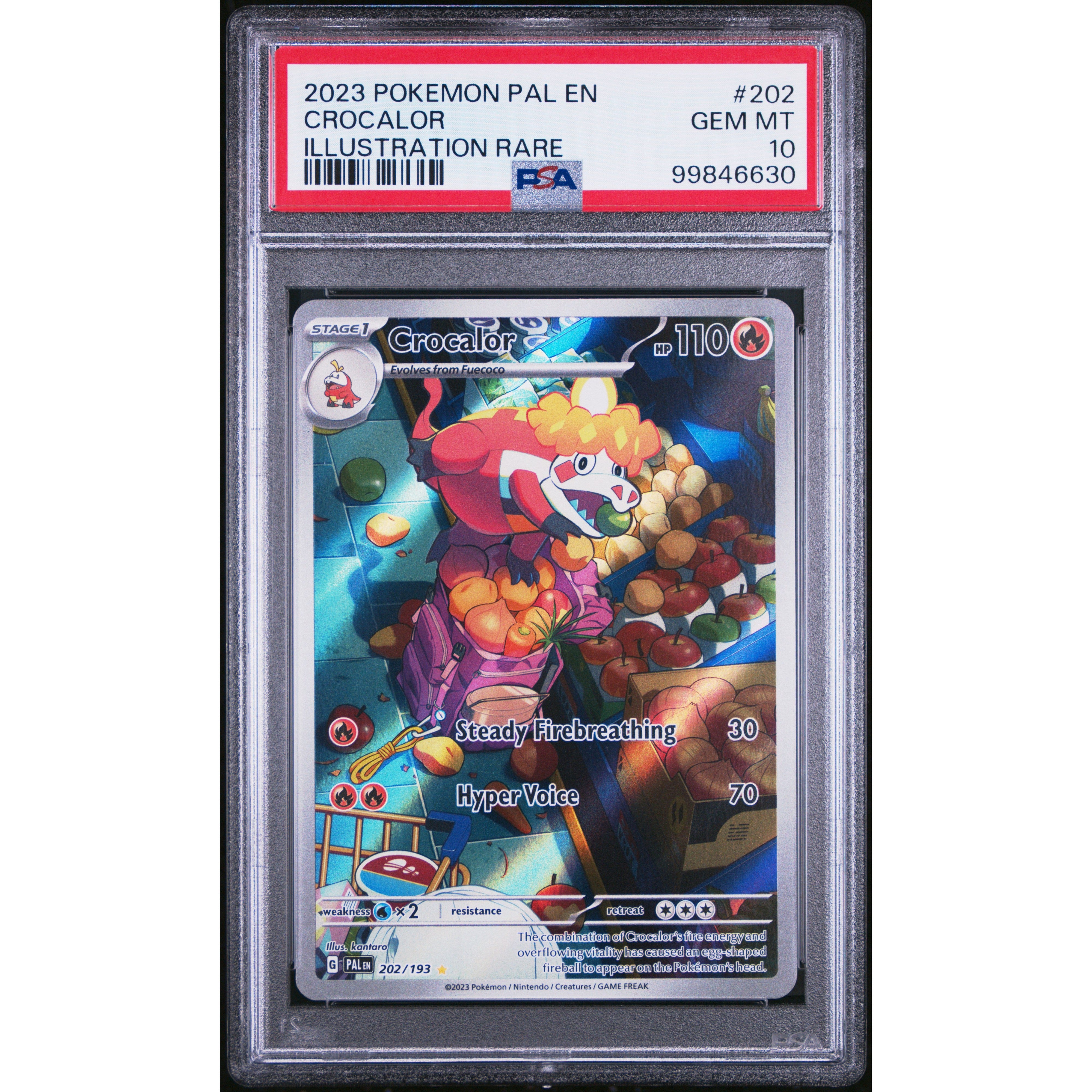 2023 Pokemon Paldea Evolved Crocalor 202/193 PSA 10 Graded Card - Rare Collectible for Pokemon TCG Fans & Investors | Perfect for Display, Gaming & Trading