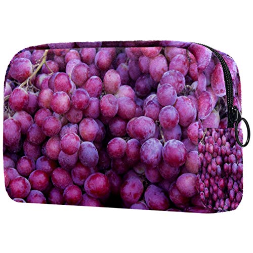 Fresh Red Globe Grapes - Delicious & Portable | Printed Cosmetic Bag for Women | Travel Makeup Pouch & Toiletry Organizer | Perfect for Vacation, Gym & Daily Essentials Storage