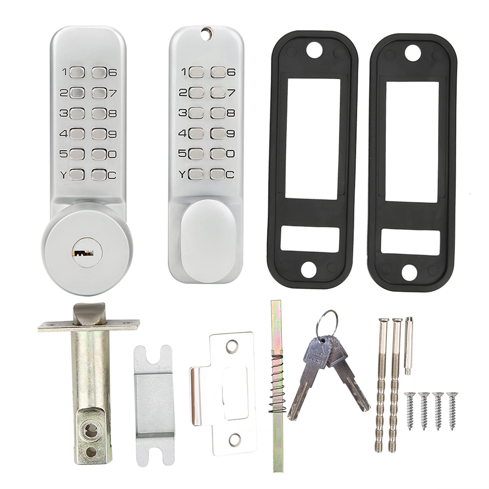 Double Sided Mechanical Door Lock with Keys - Secure Outdoor Password Lock, Easy Installation Deadbolt for Home Security | Front Door, Back Door & Garage Use