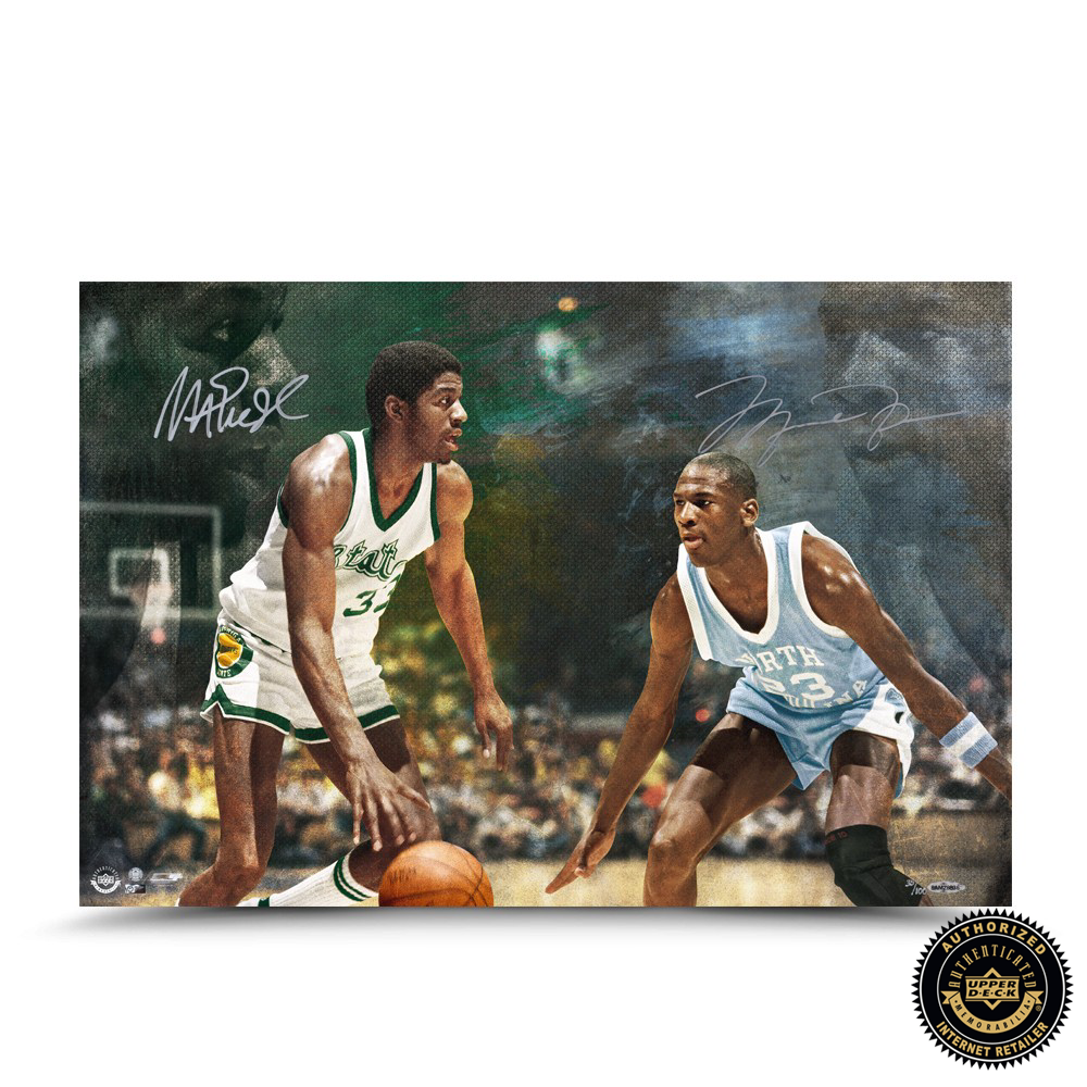 Michael Jordan & Magic Johnson Autographed 