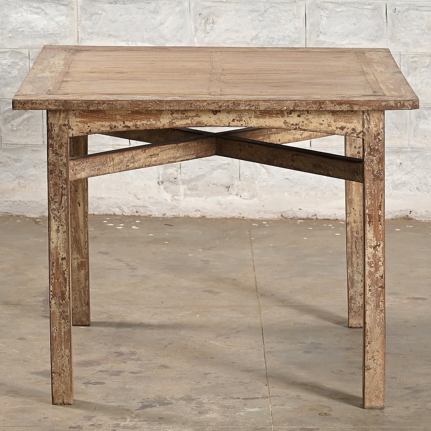 Premium Teak Wood Dining Table - 8 Seater Rustic Solid Wood Kitchen Table for Dining Room, Patio, Outdoor & Indoor Use