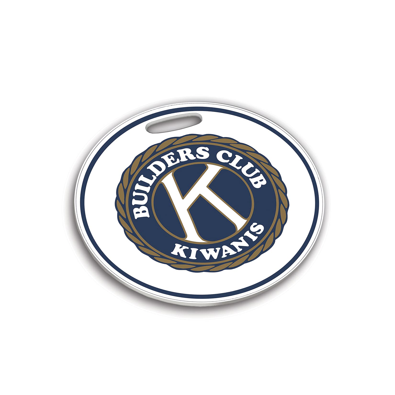 Kiwanis International Travel Luggage ID Tag - Durable Round Plastic Suitcase Label for Identification - Perfect for Airports, Cruise Ships & Business Trips
