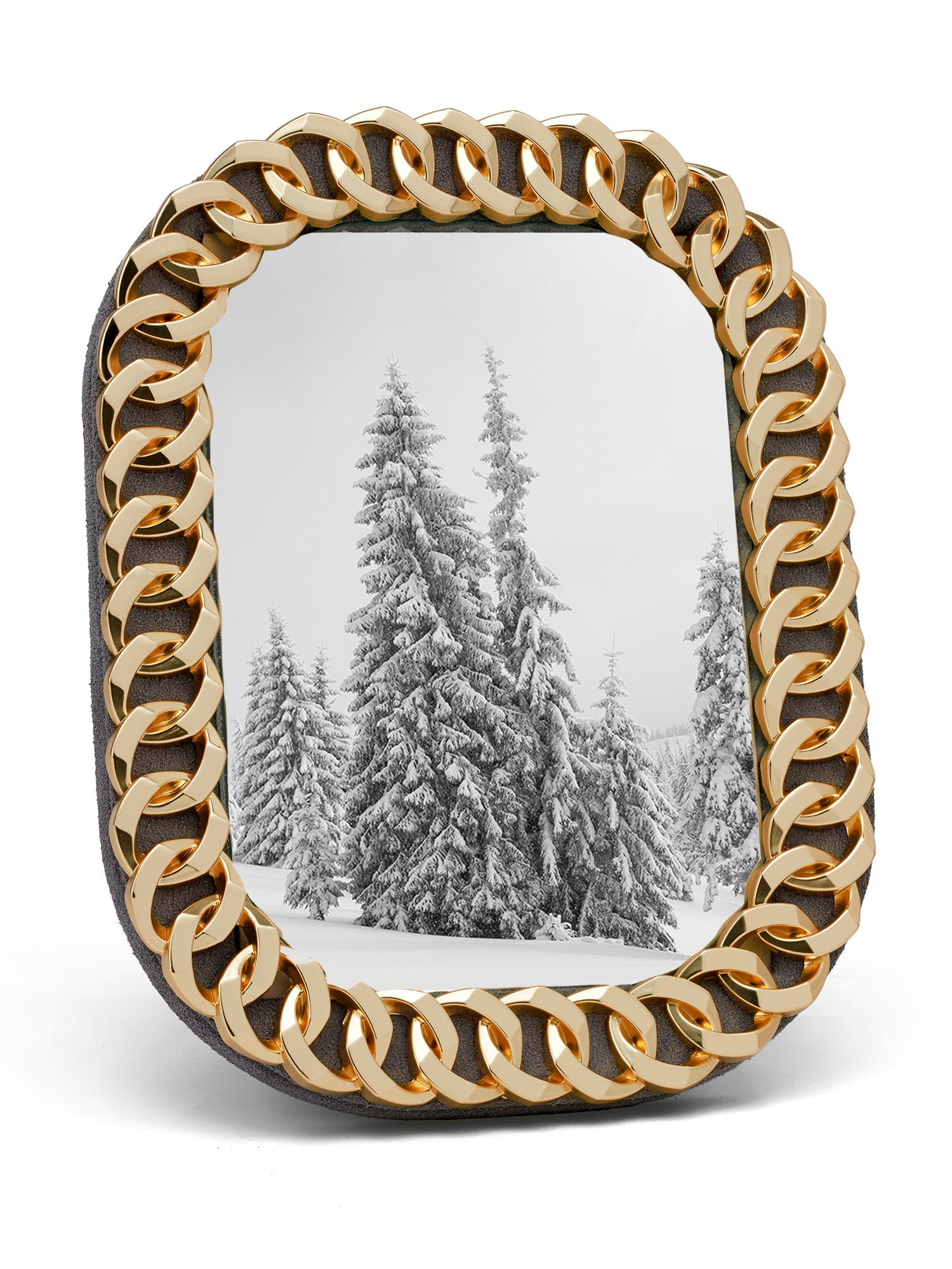 8X10 Gold Cuban Link Picture Frame - Elegant Home Decor for Photos, Wall Art & Gifts - Perfect for Living Room, Bedroom & Office Display