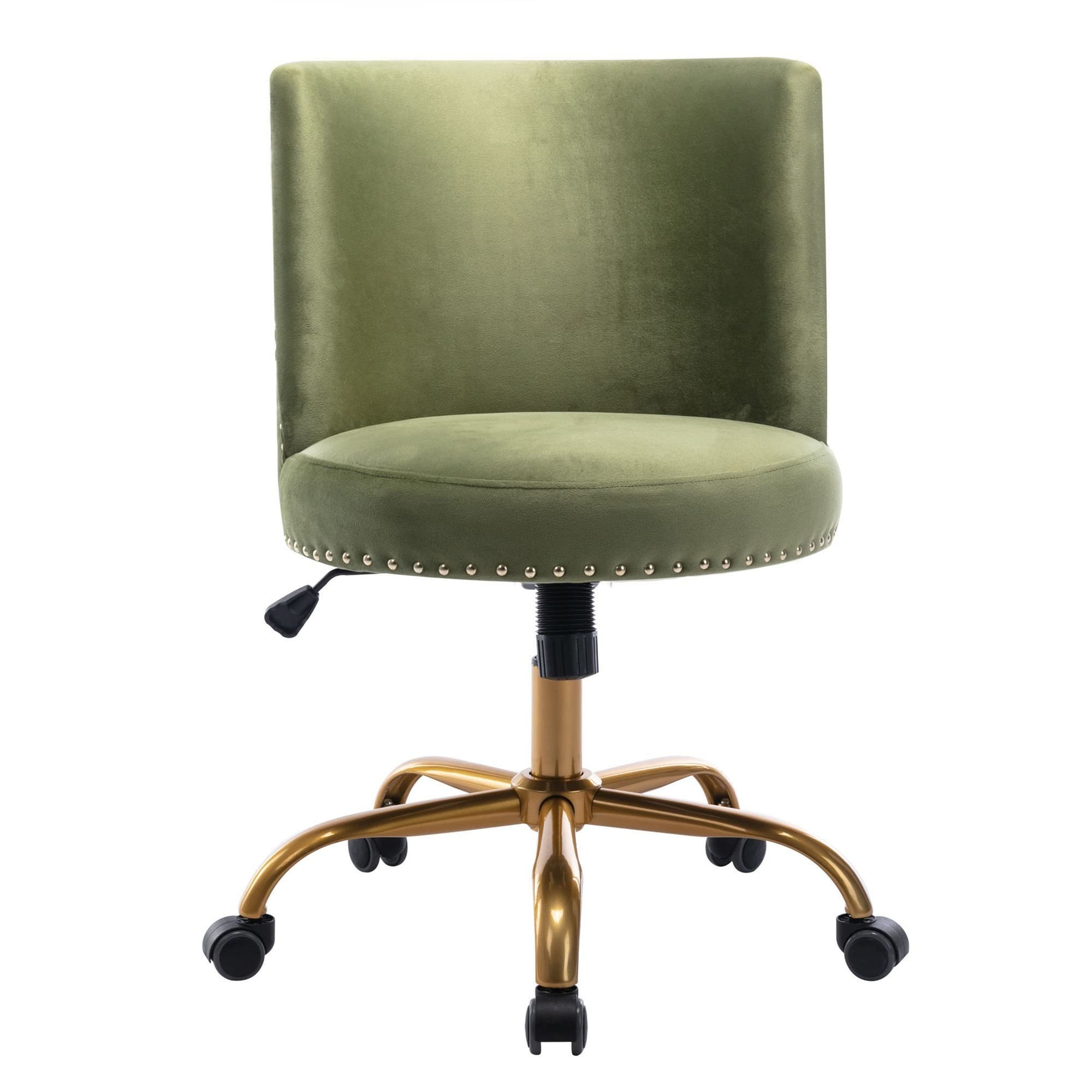 Velvet Home Office Desk Chair - Modern Swivel Accent Chair with Tilt Function for Computer Work, Living Room & Bedroom - Ergonomic Task Chair in Mustard Yellow for Comfortable Working & Relaxing
