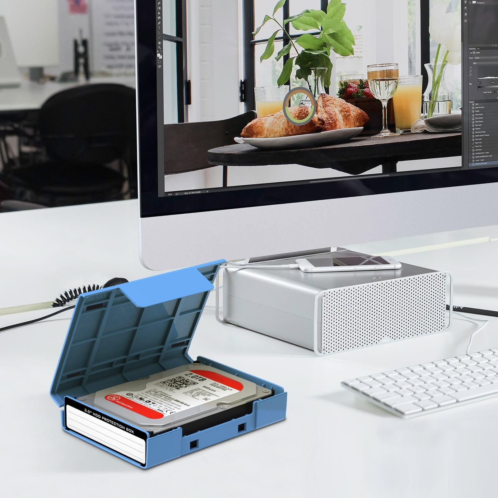 Shockproof & Dustproof External Hard Drive Protective Case - Portable Storage Box for SSD HDD | Perfect for Travel, Office & Data Backup Protection
