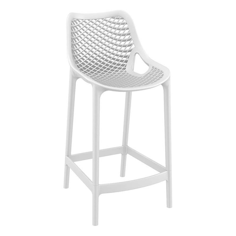 White Compamia Air Patio Counter Stool Set of 2 - Lightweight Outdoor Bar Stools for Patio, Deck, Poolside & Backyard Dining