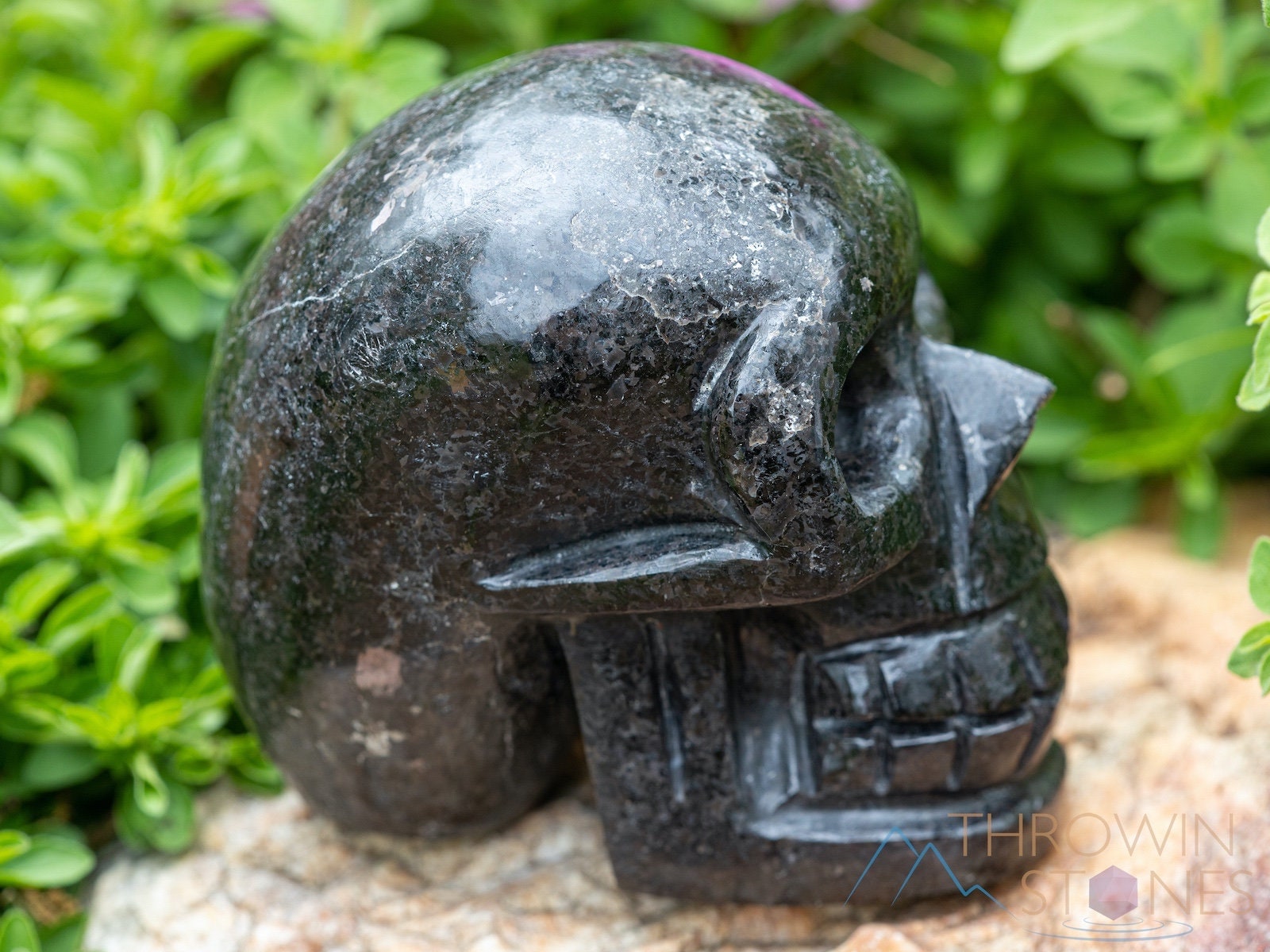 COPPERNITE Crystal Skull - Gothic Home Decor, Memento Mori Statue, Halloween Decoration (40197) | Perfect for Dark Aesthetic Room, Altar Display & Spooky Party Decor