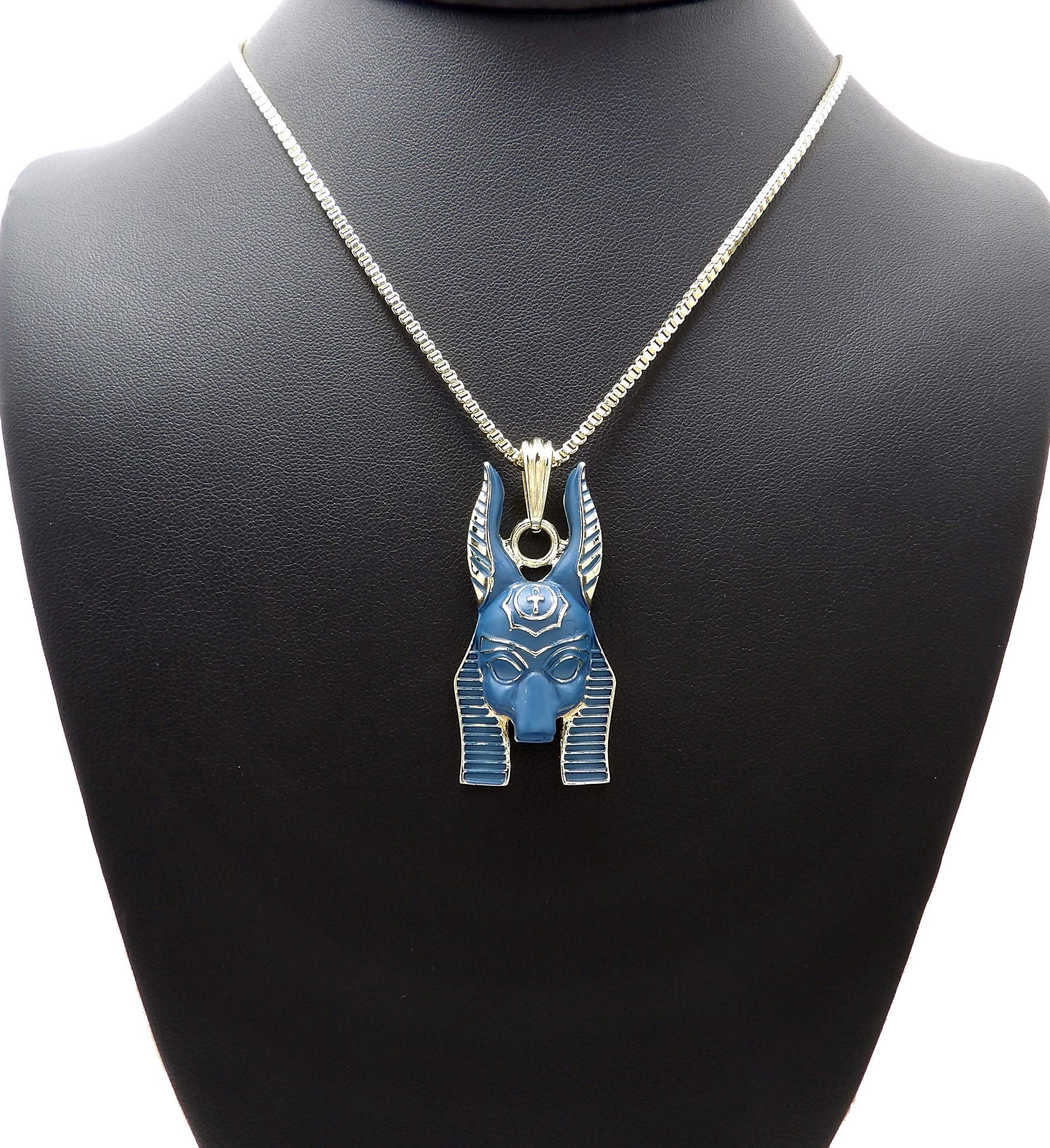Anubis Pendant Necklace - Gold/Silver Cuban Chain for Men & Women