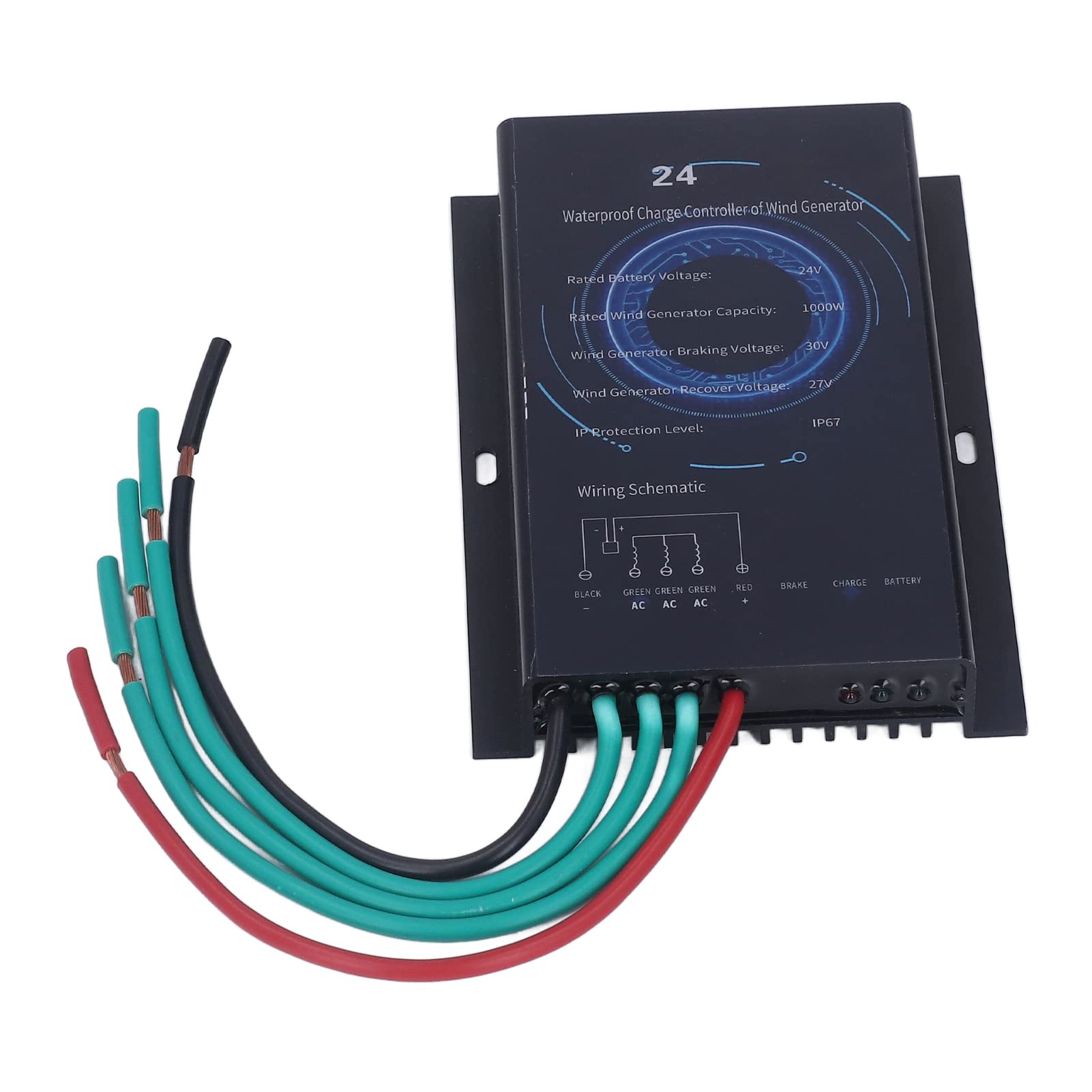 Marhynchus 1000W 24V Hybrid Wind Turbine Controller - Aluminum Alloy Shell with Auto Charging | Perfect for Off-Grid Power Systems, RV Solar Panel Kits & Home Wind Energy Solutions
