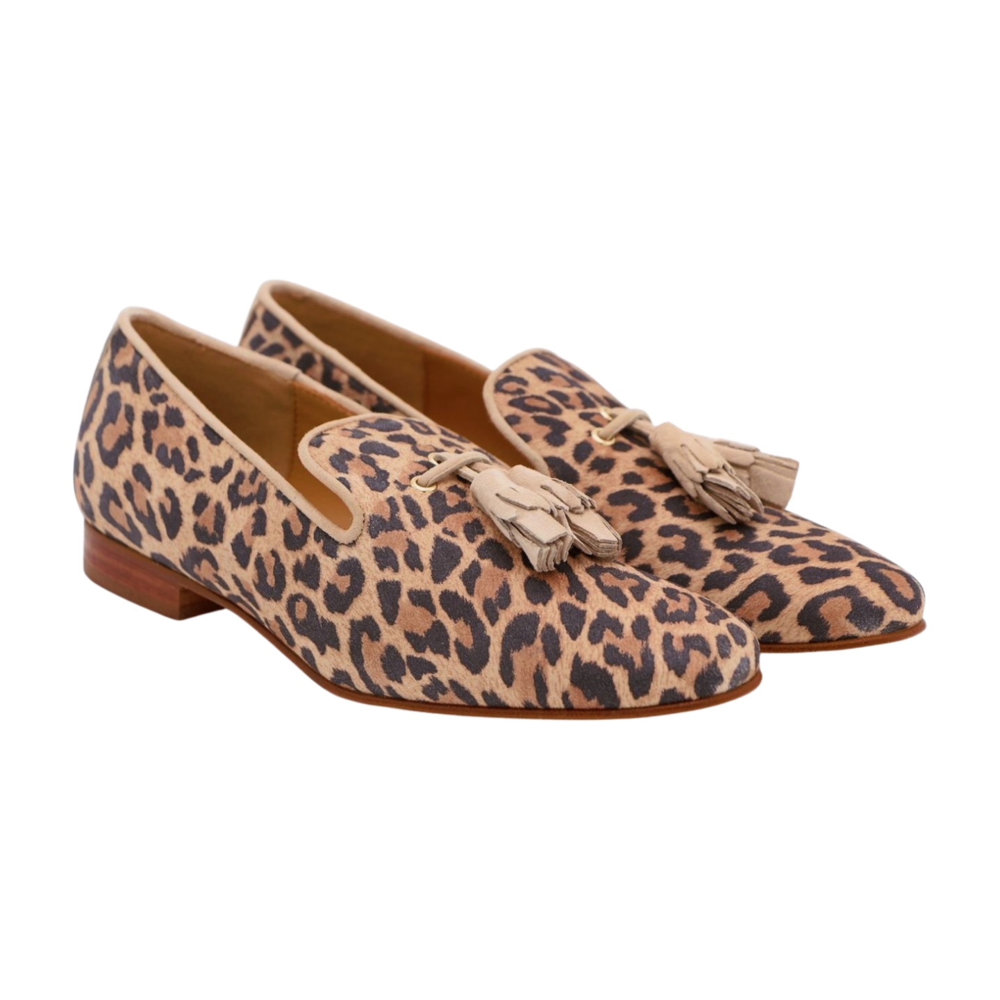 PEDRO MIRALLES Women's Suede Leopard Print Loafers with Tassel - Fashion Slip-On Shoes for Casual Outfits & Office Wear (Style 3659)