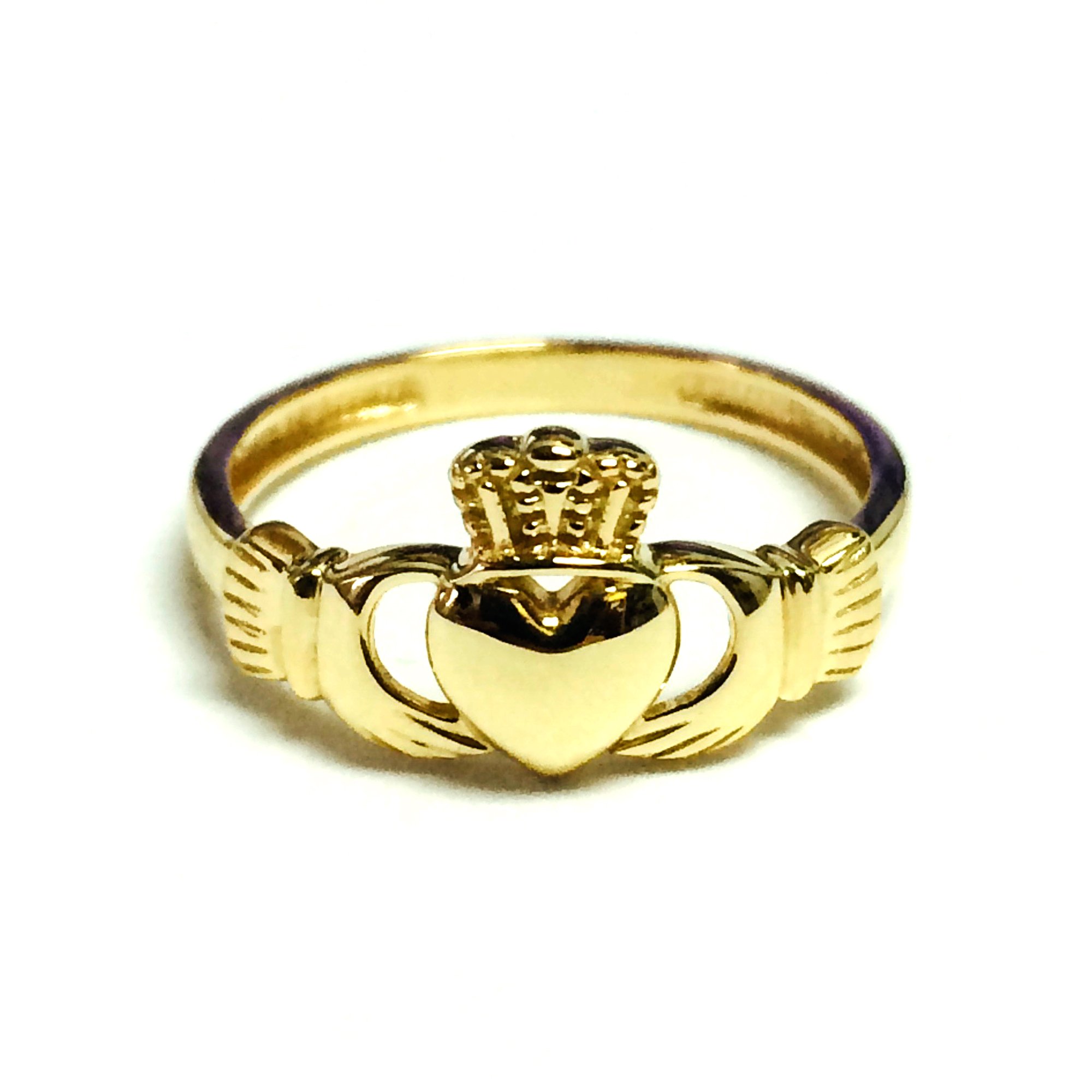 14K Yellow Gold Claddagh Ring for Women - Traditional Irish Friendship & Love Ring - Perfect for Weddings, Anniversaries, and Gifts