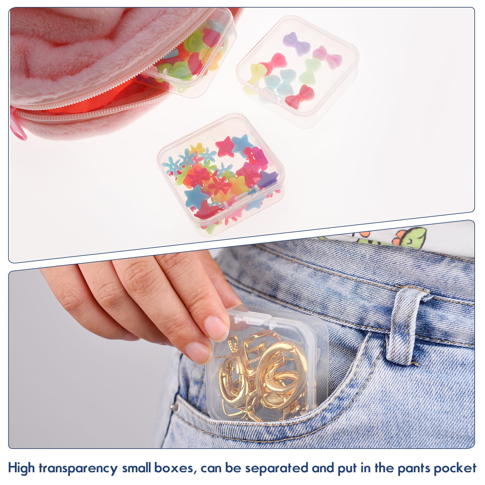 Stackable Bead Storage Containers - 30pc Transparent Organizer Box for Jewelry & Crafts