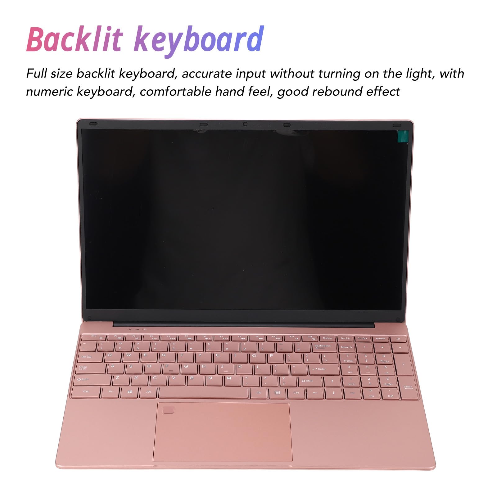 Pink Laptop with 2K HD IPS Display - 12GB RAM 128GB Storage, Portable Travel Laptop with UK Plug (100-240V) - Perfect for Business Trips, Remote Work & College Students