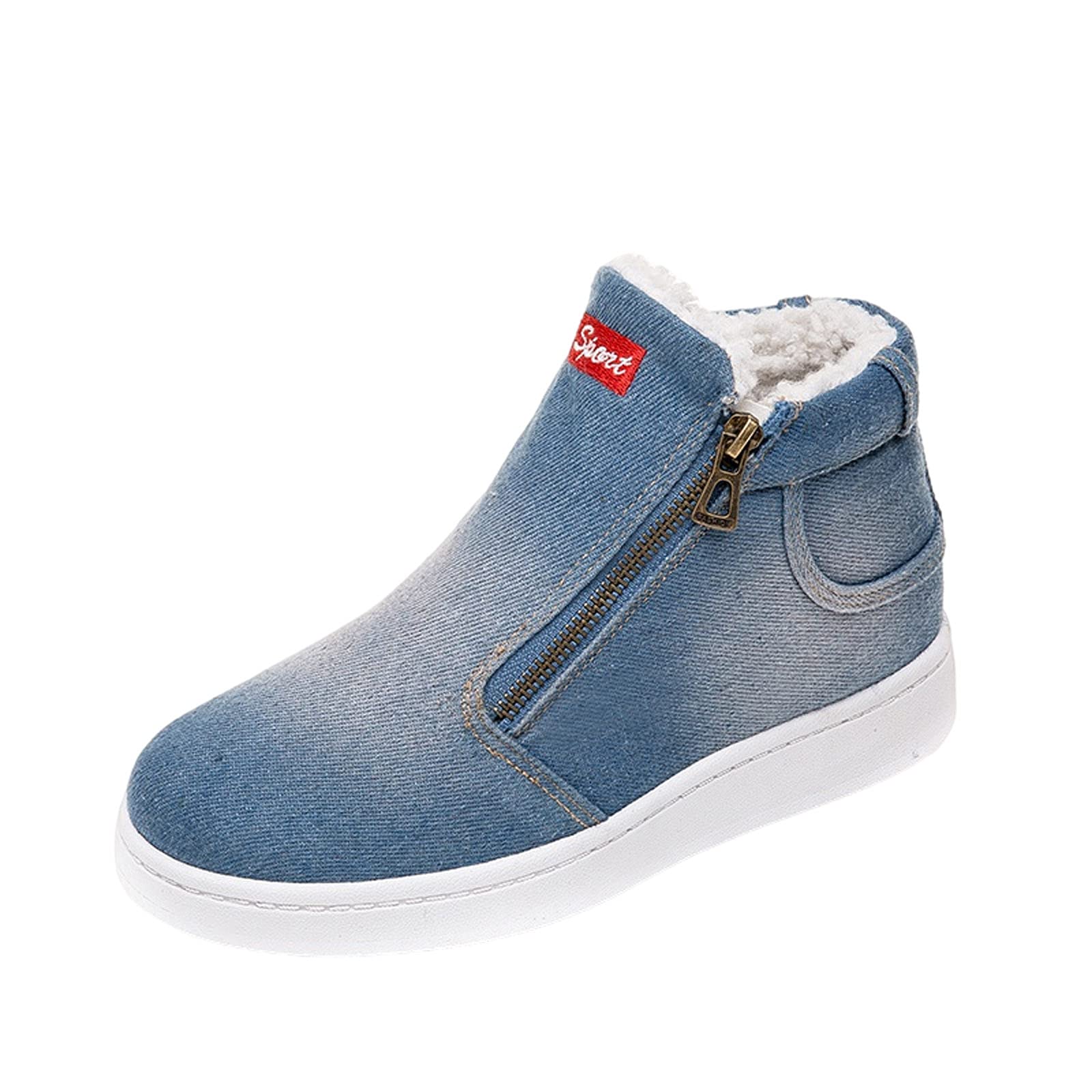 Women's Winter Boots - Warm Thickened Denim Snow Boots Korean Style Cotton Shoes for Women | Cozy & Stylish for Snowy Days, Outdoor Activities & Casual Wear