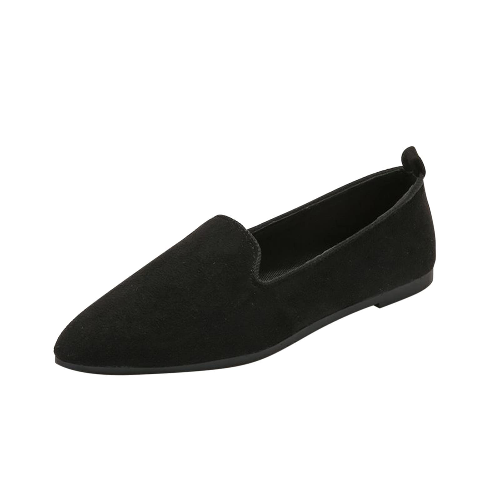 Ankarnis Women's Comfortable Slip-On Flat Pumps - Fashionable Suede Retro Casual Dress Shoes in Solid Colors | Perfect for Work, Office, and Everyday Wear
