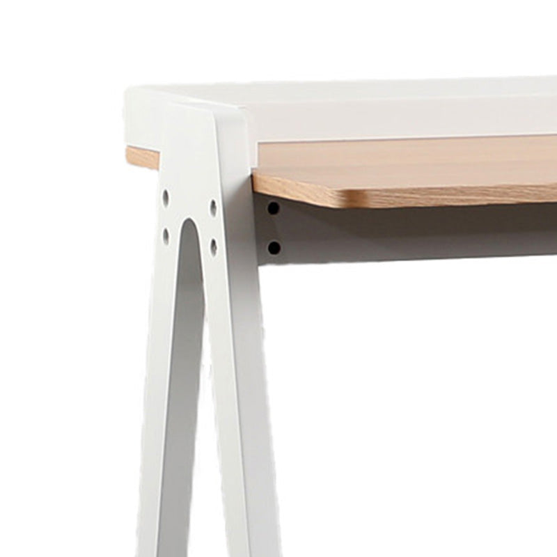 YARA Study Desk 118cm White & Natural - Modern Writing Desk for Home Office, Student Study & Small Space Workstation