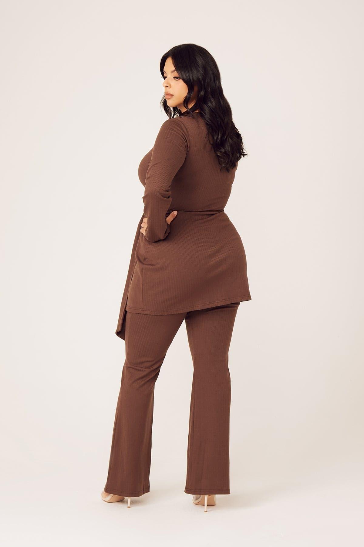 Amara Two Piece Matching Set for Women - Comfortable Lounge Wear Set in Mocha Brown | Perfect for Yoga, Travel & Relaxation at Home