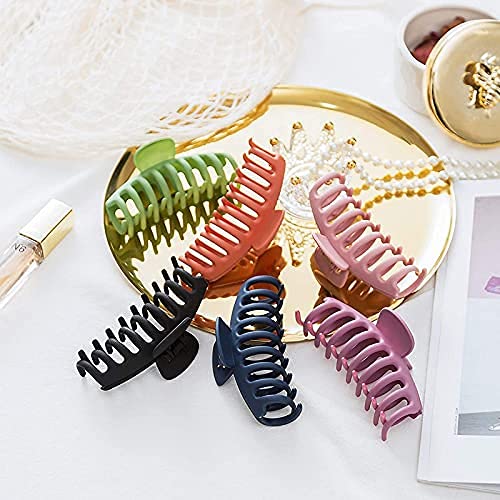 GT Gloptook Large Hair Claw Clips for Women - 4.33 Inch Non-Slip Matte Hair Clips for Thin, Thick & Curly Hair (6 Pack) - Strong Hold 90s Style Hair Accessories for Work, Gym & Everyday Use