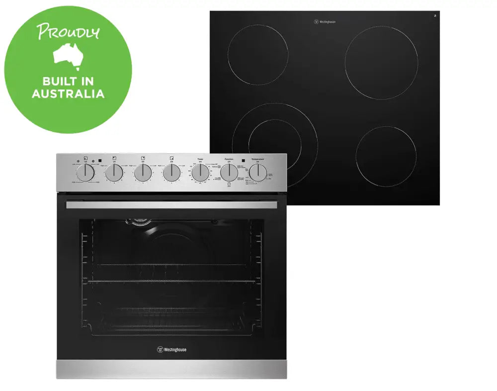 Westinghouse WVE645SC 60cm Electric Built-In Oven with Ceramic Cooktop - Perfect for Modern Kitchens, Baking & Family Cooking