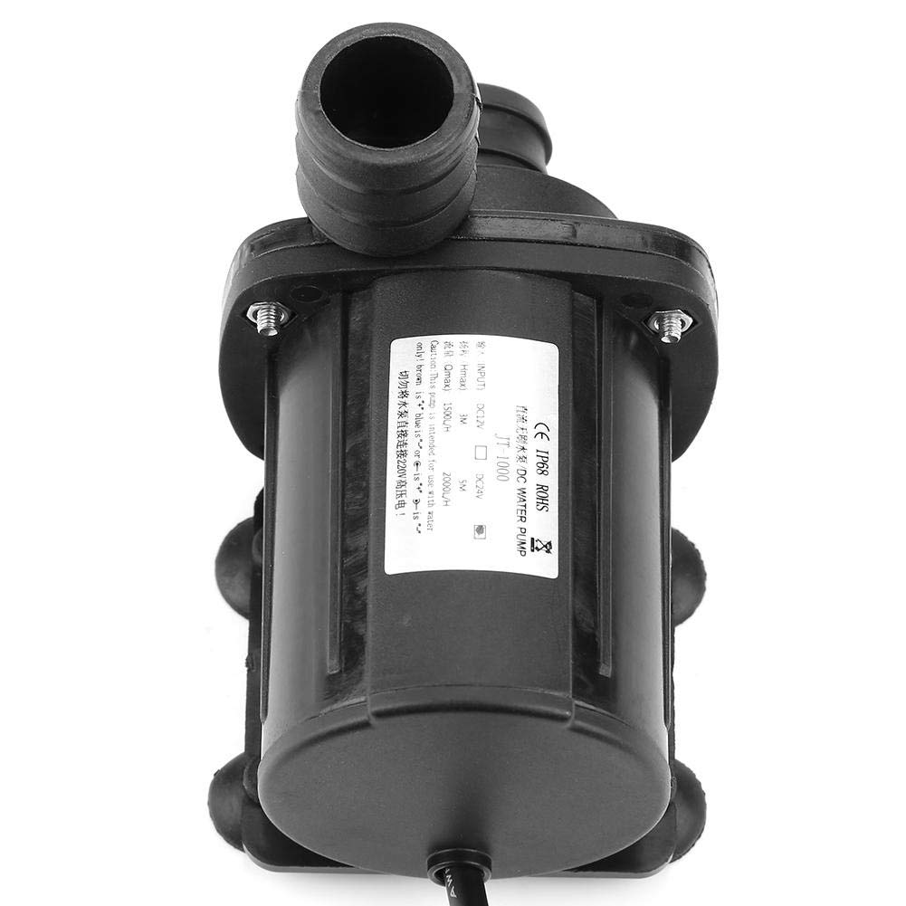 JT-1000A-12 Adjustable Speed Brushless Water Pump - 1500L/H Flow Rate, 12V DC Strong Suction Mini Water Pump for Aquariums, Fountains & Hydroponics
