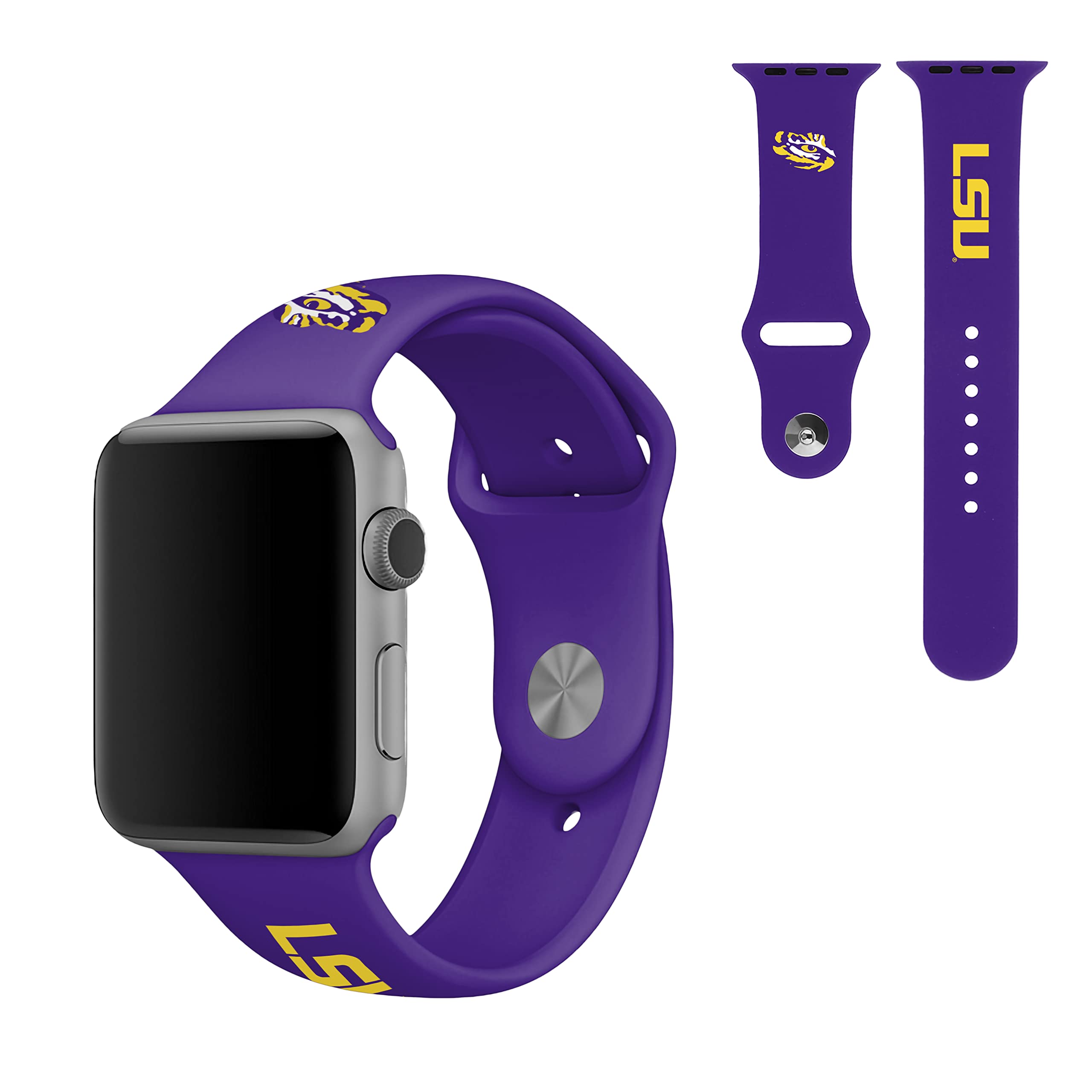 SOAR NCAA Watch Band for Apple Watch 42mm & 38mm - Compatible with Series 1/2/3/4/5/6/SE - Durable Silicone Sports Strap - Perfect for College Sports Fans, Game Days & Everyday Wear