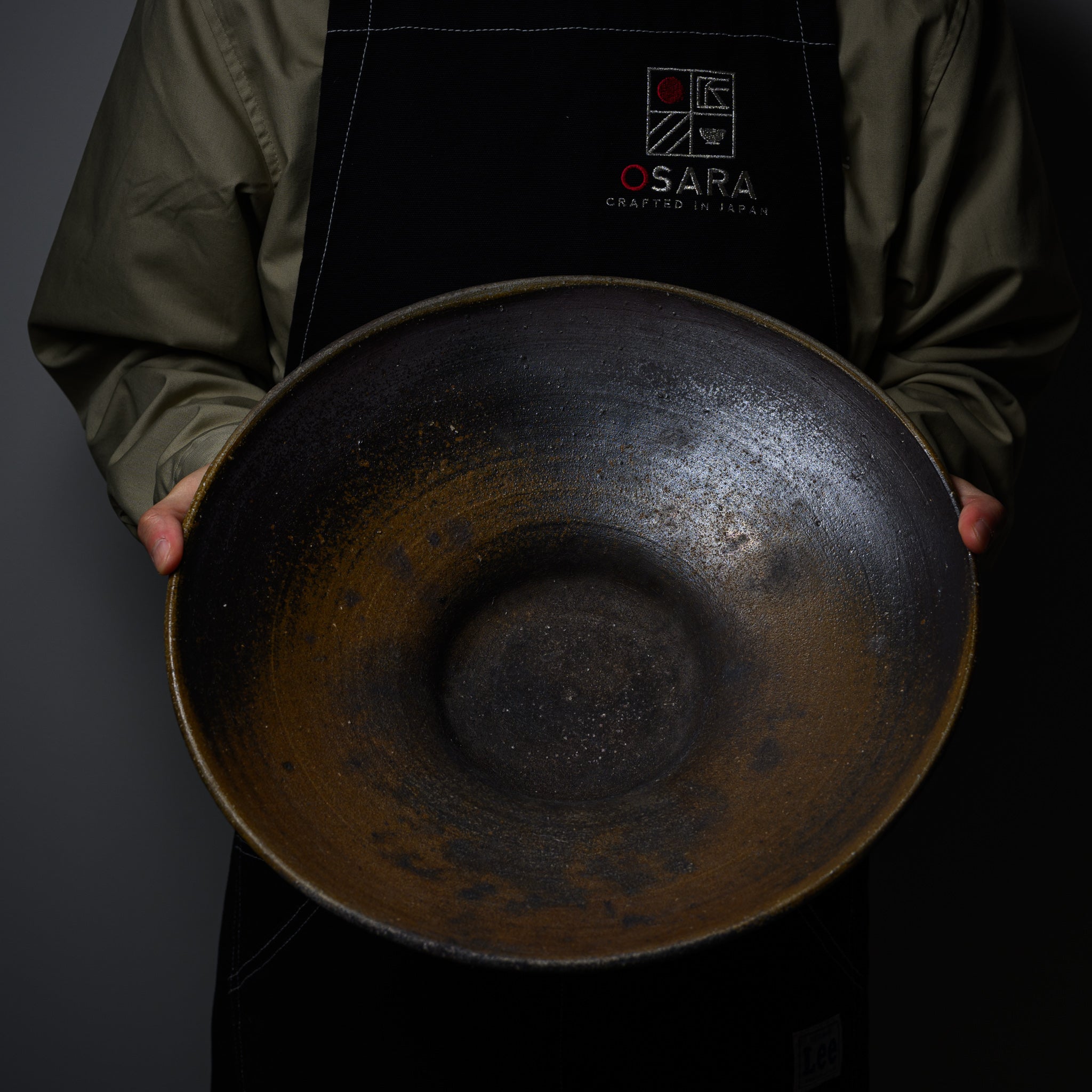 Handmade Bizen Ware Pottery Ikebana Vase - 13.6 Inch Sunset Glow Japanese Flower Arrangement Vase for Home Decor, Zen Garden & Traditional Tea Ceremony