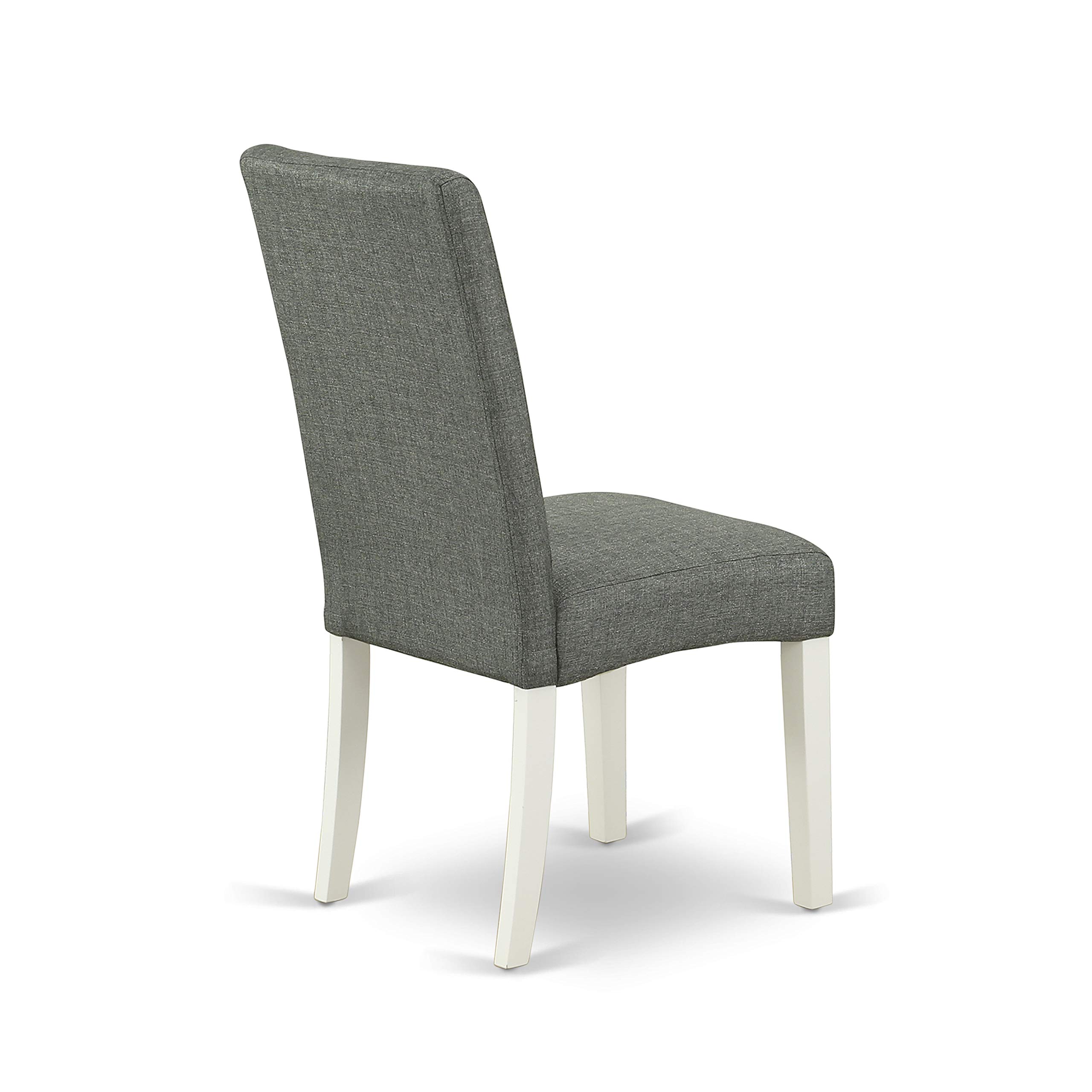 East West Furniture 3-Piece Dinette Set for Small Spaces - Rectangle Drop-Leaf Dining Table & 2 Gray Linen Fabric Parson Chairs, 30x48 Inch, Linen White | Compact Kitchen Dining Solution for Apartments, Breakfast Nooks & Cozy Homes