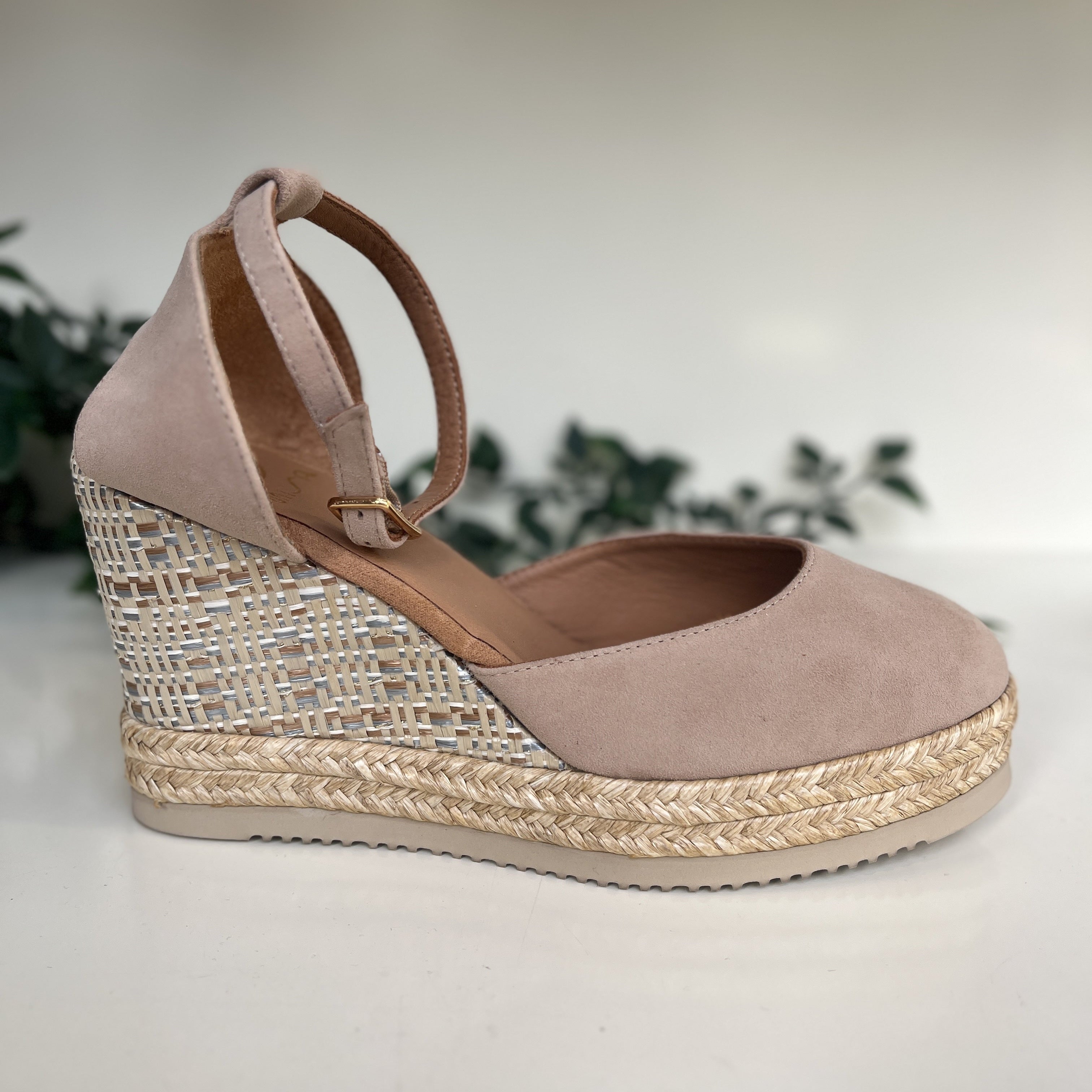 UNISA Nude Suede Leather Espadrille Cameo Flats - Comfortable Women's Casual Shoes for Summer, Beach & Everyday Wear