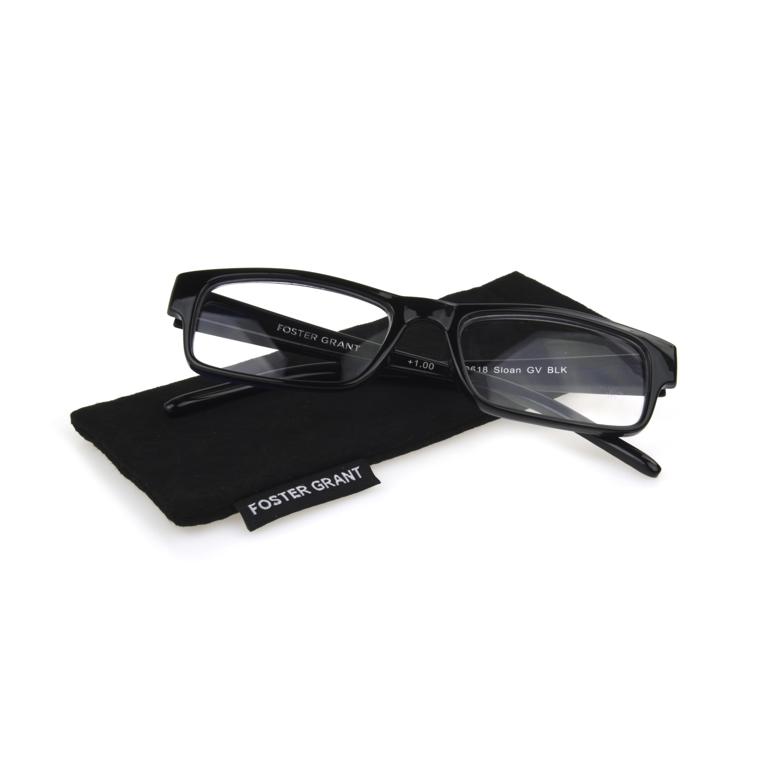 Foster Grant Men's Sloan Square Reading Glasses - Lightweight & Stylish Full-Rim Eyewear for Reading, Computer Use & Daily Activities | UV Protection & Anti-Glare Lenses