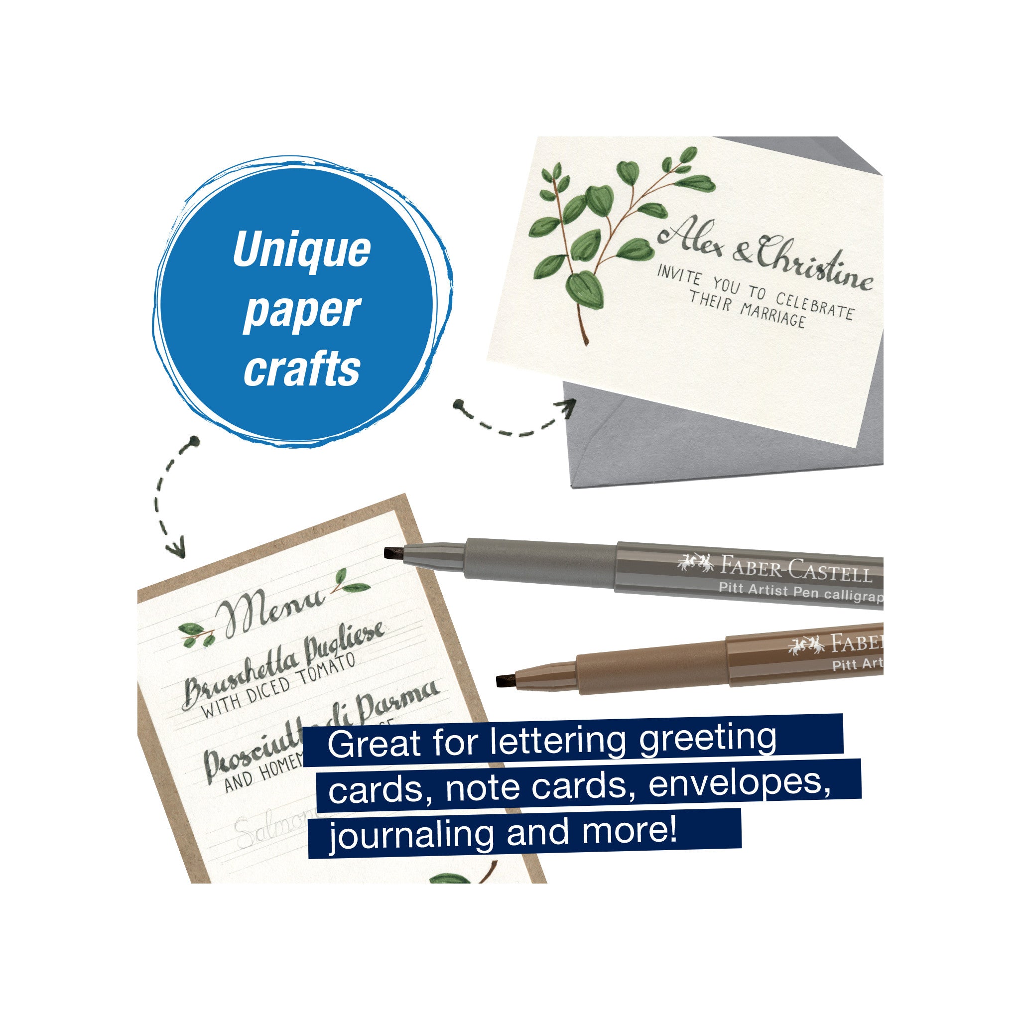 Pitt Artist Pen Set of 6 - Calligraphy & Art Drawing Pens with Subtle Tones #770097 - Perfect for Sketching, Lettering & Illustration Projects