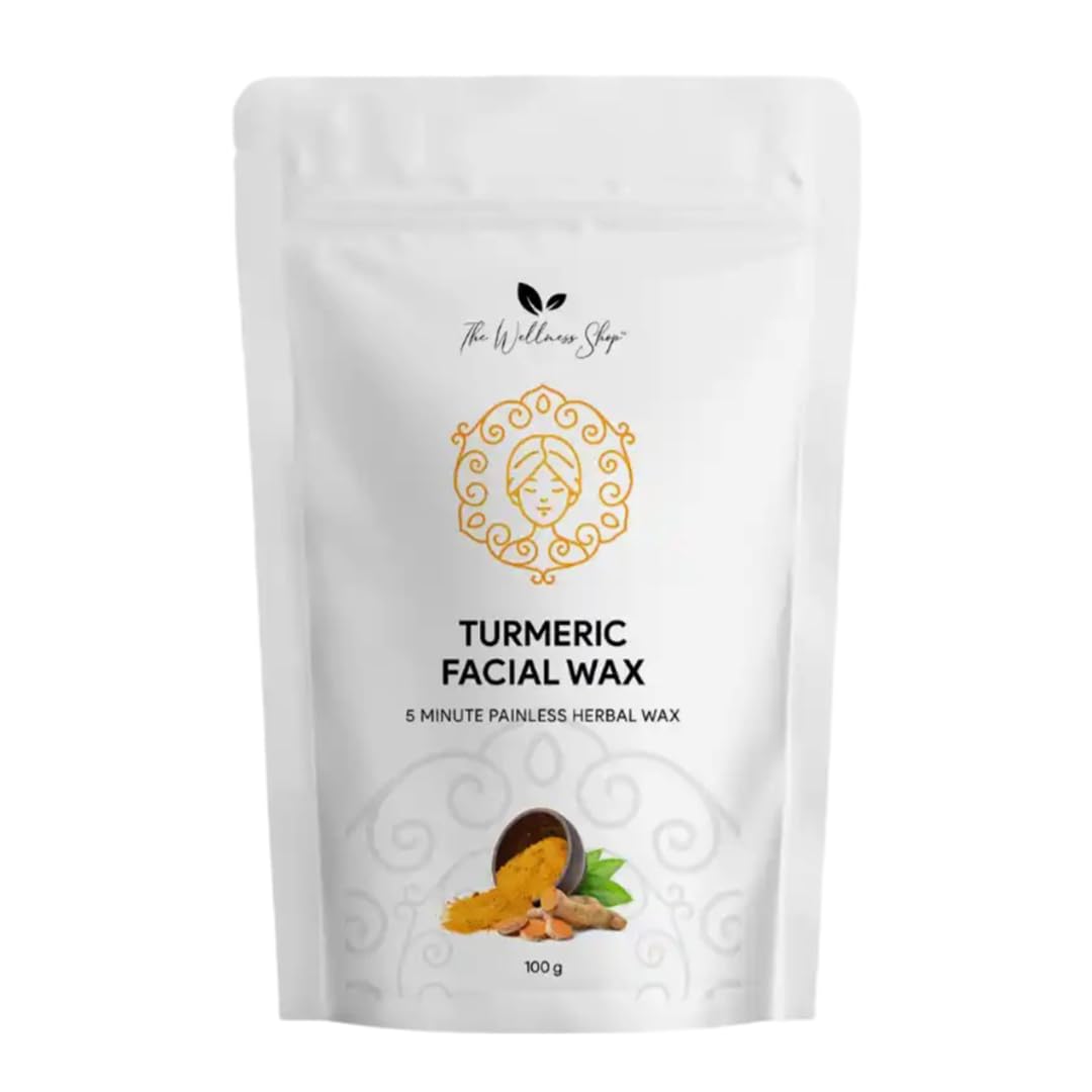 Natural Turmeric Facial Wax Powder for Women - 5 Minute Painless Hair Removal, Easy At-Home Use (100g) | Smooth Skin for Bikini, Legs & Face | The Wellness Shop