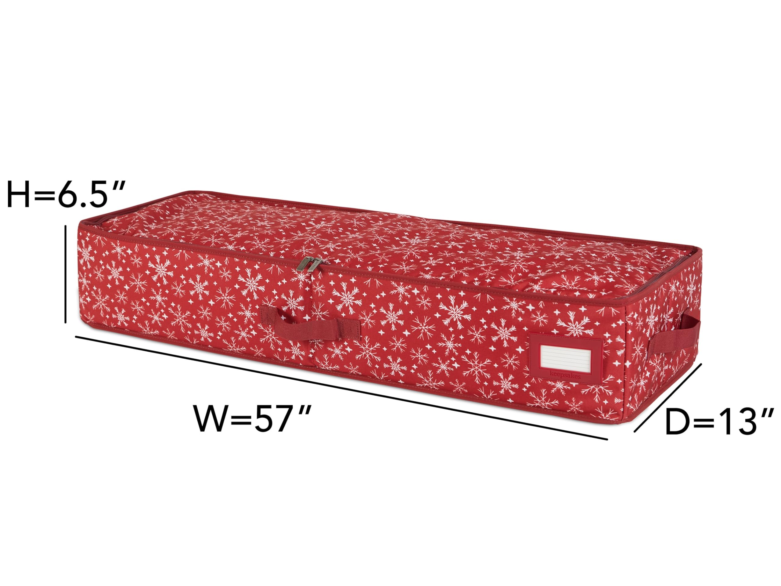 Covermates Keepsakes Gift Wrap Organizer - Heavy Duty Storage for 25 Rolls of Wrapping Paper - Adjustable Compartments & Mesh Pockets - Holiday Gift Wrapping Accessories - Red Snowflake Design - Perfect for Christmas, Birthday & Party Gift Preparation