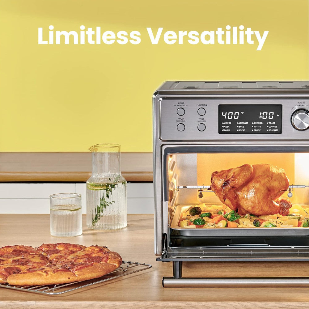 COMFEE CO F25A1 12-in-1 Air Fryer Oven with Rotisserie - Blemished Packaging (Full Warranty Included) - Perfect for Healthy Cooking, Baking, Roasting & Meal Prep at Home